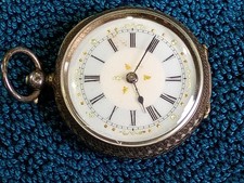 Antique Swiss Ladies Silver Pocket Watch