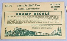 CHAMP HO-OO GAUGE TRAIN DECALS