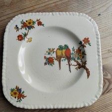 Vintage Crown Staffordshire Knot Pottery Art Deco Parrot Tea/Side Plate 13.3 cm