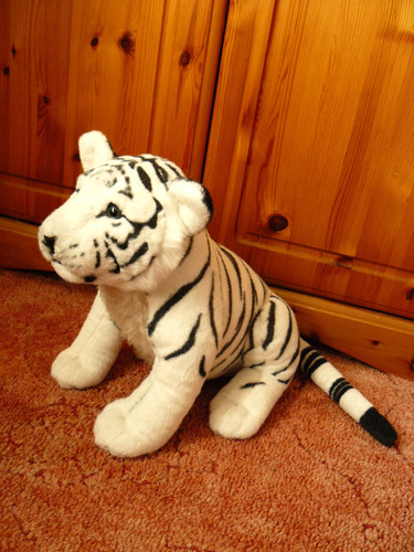 30cm white tiger stuffed - tiger,