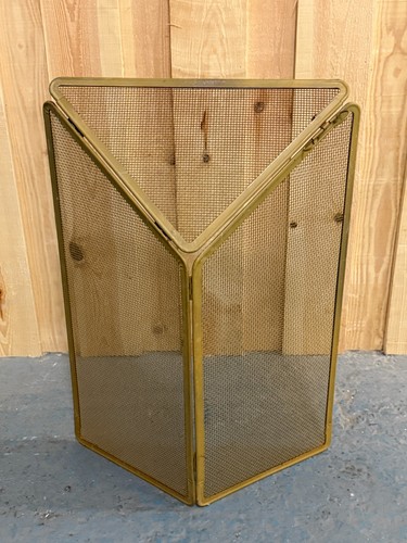 Vintage brass fire - fire, guard