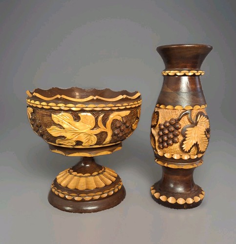Vintage carved wooden - carved, fruit
