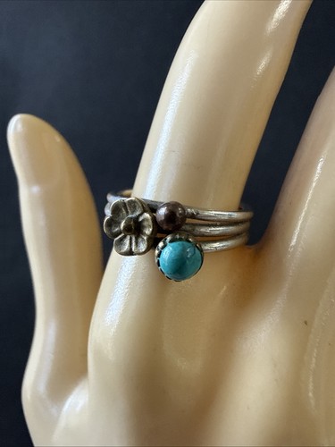 Flower ring three band - flower,
