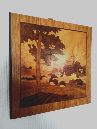Marquetry picture village - marquetry,