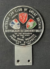 VETERAN CAR CLUB GREAT BRITAIN 1951 HRH RALLY VINTAGE RUN BADGE EMBLEM INSIGNIA