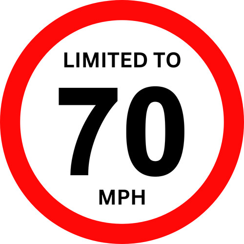 Maximum limited mph - maximum, 70