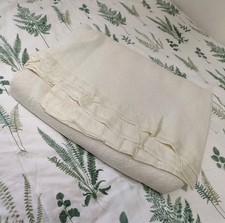 Vintage Witney Mill Cream Pure New Wool Double Blanket Machine Washable 