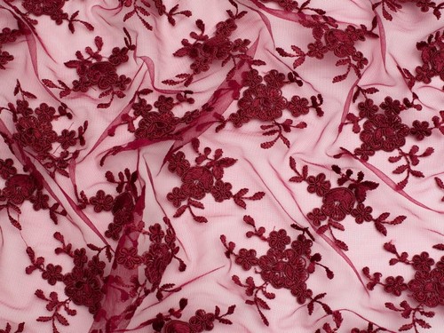 Embroidered tulle lace - embroidered,