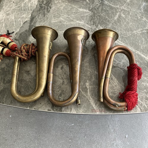Vintage bugle horns - x3,