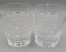 Pair Cumbria Crystal Grasmere Whisky Glasses Hand Cut Lead Crystal 