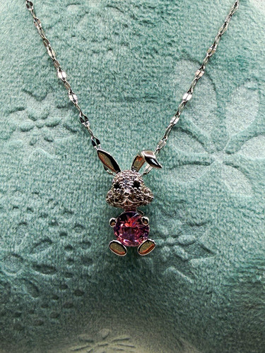 Silver plated rabbit charm - plated,