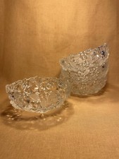 Set of 4 Vintage West German Walther Glas Carmen Frosted Clear Glass Bowls