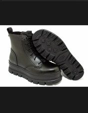 UGG® AUSTRALIA SIDNEE BLACK LEATHER ZIP UP BIKER BOOTS UK EU 37 US 6 RRP£150