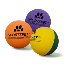 Dog Chew Play Fetch Balls Sportspet High Bounce Dog Play Ball Fetch 3 Pack	