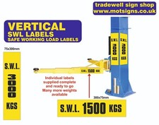 SAFE WORKING LOAD. VERTICAL