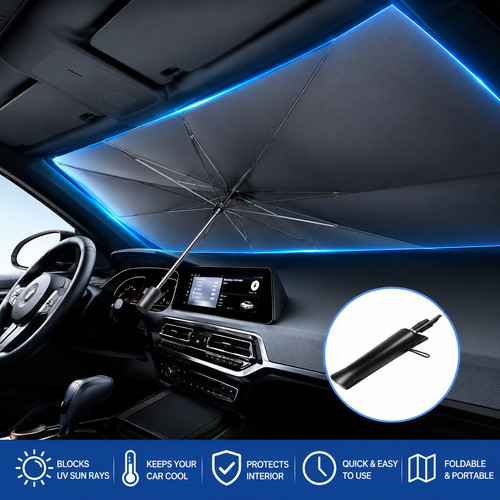 Car windshield sun shade - sun,