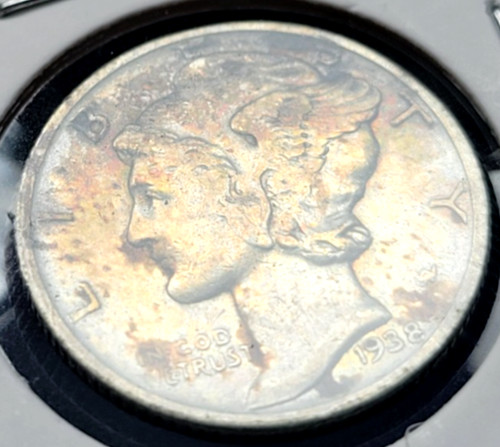 1938 mercury dime silver - p, 90%