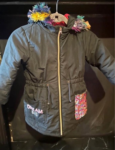 Very girls navy hooded - hooded, puffer