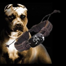 Love Pit Bull Dog Leather