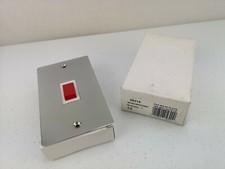 4 VOLEX Polished Chrome White Insert Switched 2G Cooker Switch 36315 45A NEW