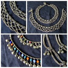 Brass Anklet Bracelet Indian Style Bells Chain Snake Charm Gold Colour Dangley