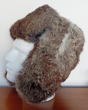 Vintage Russian Fur Unisex Ushaka Trapper Hat 60cm Made By Mexa Poccnn Kubanka