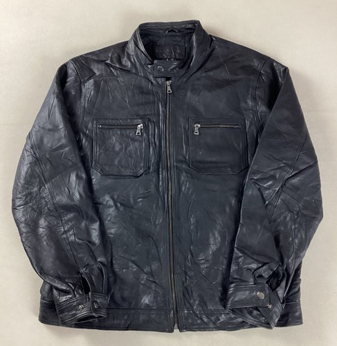 Leather biker jacket bomber - biker,
