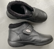 Hotter Flat Fleece Lined MUSE Ankle Boots Black Uk6.5 EU40 EXF