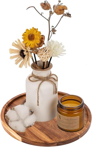 30cm round wooden tray - 30cm,