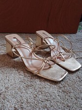Primark Ladies Gold Block Heel