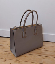H&M Handbag Large Grey Gold Details Long Shoulder Strap included