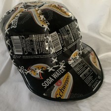 SCHWEPPES SODA WATER, TIN CAN CAP / HAT. HANDMADE, HIGHLY COLLECTIBLE