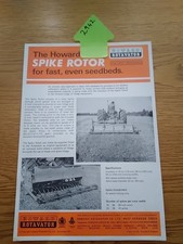 The Howard Rotavator Spike Rotor Sales Leaflet