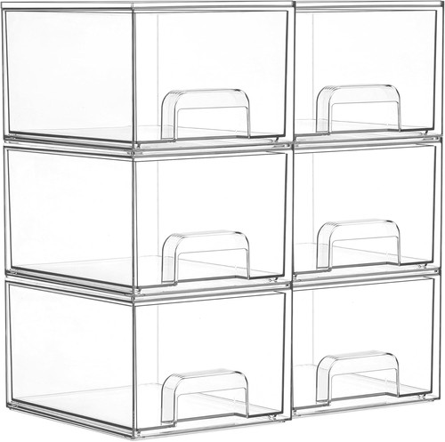 Pack small clear - 6, stackable