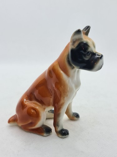 Vintage glazed porcelain boxer - vintage,