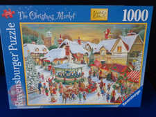 Ravensburger The Christmas Market 200 Ltd Edit 1000 piece jigsaw puzzle complete