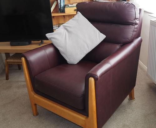 Faux leather armchair - leather,