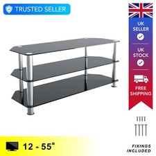Glass TV Floor Stand Unit, Up