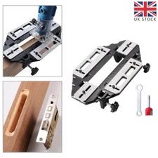 Wooden Door Hinge Jig Lock Guide Plate Router Bit Woodworking Slotting Locator