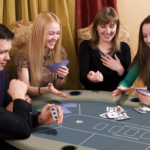 Player folding poker table - poker,