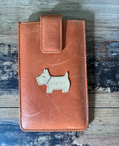 Radley brown leather phone - brown,