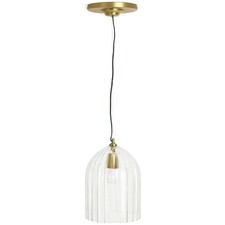 Ceiling Light Habitat x Morris & Co Glass & Brass Cloche Pendant Light LED 25cm