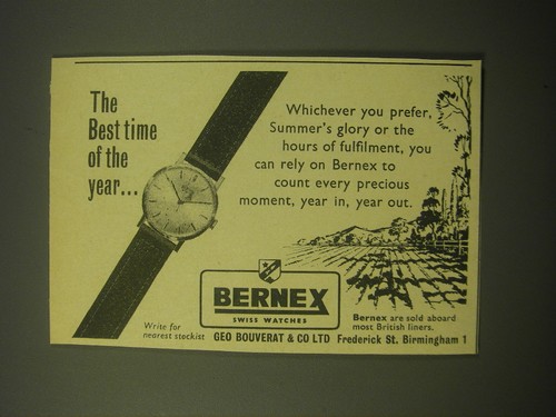 1966 bernex watches the - bernex, ad