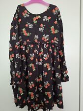 Next Black Strawberry Long Sleeve Dress Age 9 Years