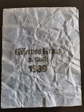 ORGINAL WW2 GERMAN IRON CROSS 2ND CLASS 1939 PACKET 
