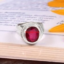 Heated ruby gemstone with - ruby, 925