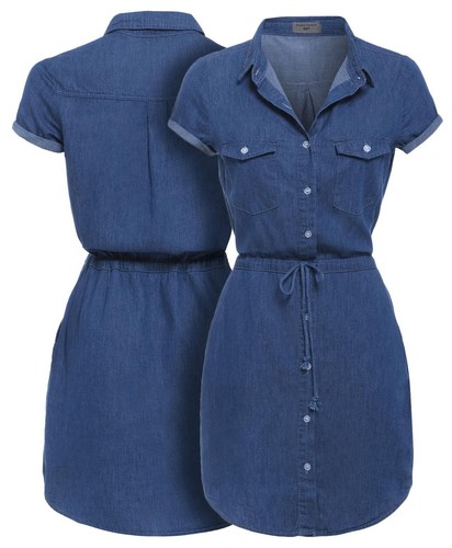 Womens cotton denim dress - womens,