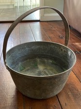 Jam Pan Iron Handle 12" Antique Large 4.5kg Old Copper jam pot Planter Decor Use