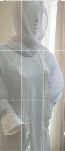 White abaya set organza dubai - abaya,