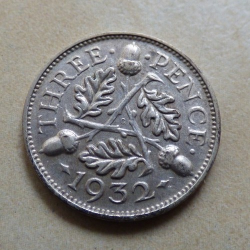 King george threepence - v,